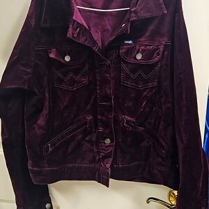 Ladies wrangler retro velvet feel jacket